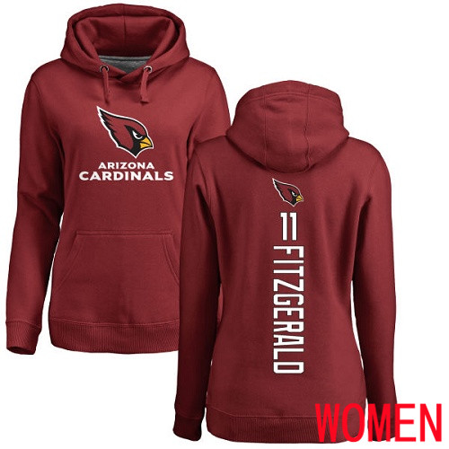 Arizona Cardinals Maroon Women Larry Fitzgerald Backer NFL Football #11 Pullover Hoodie Sweatshirts